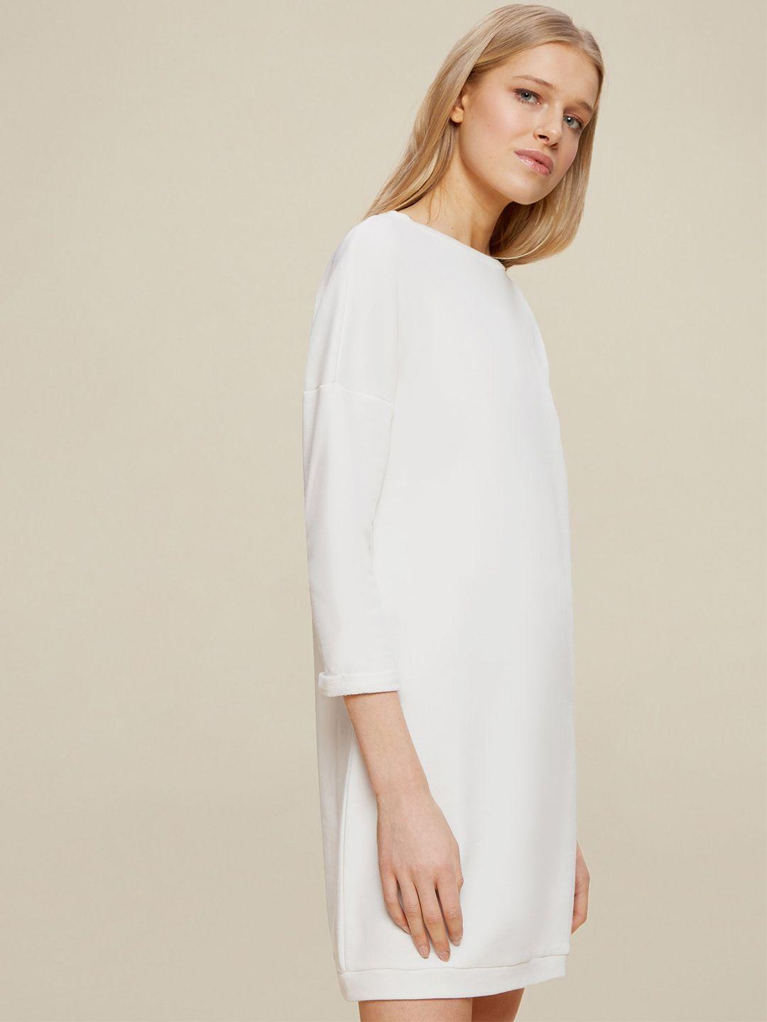 dorothy perkins women white solid jumper dress