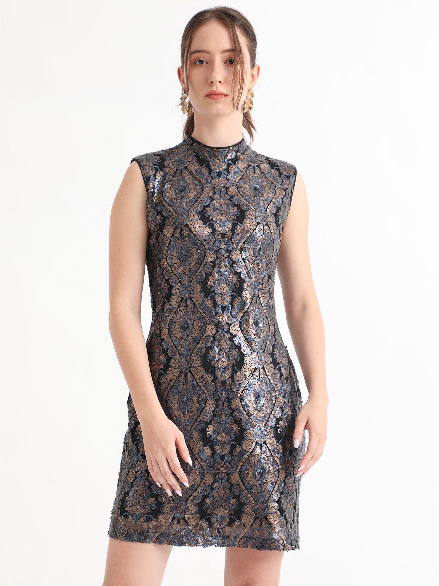 dory sheen multi embellished dress