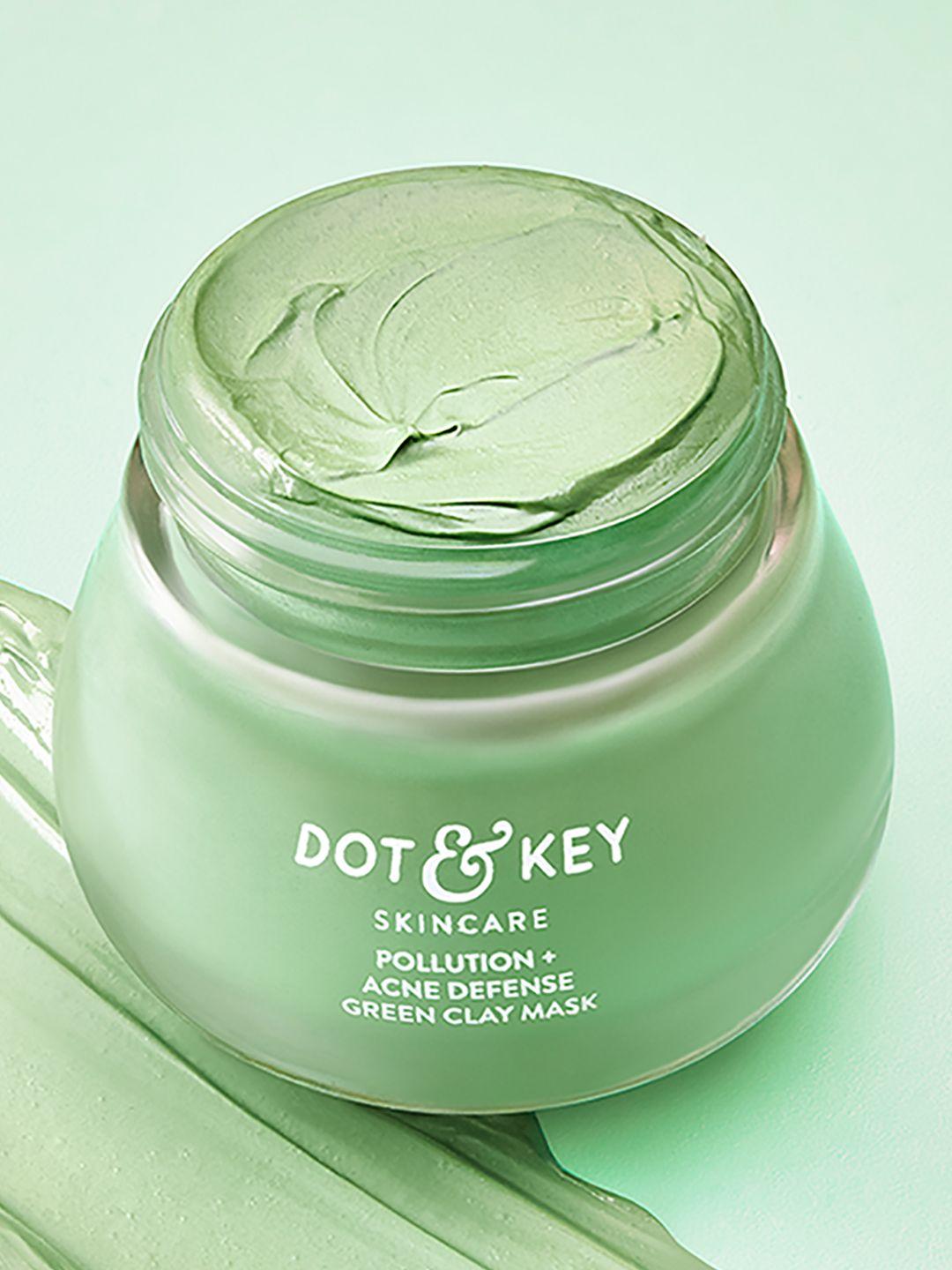 dot & key anti-acne salicylic green clay face mask to reduces dark spots & balance oil-85g
