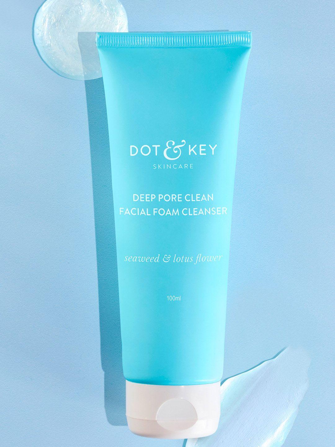 dot & key deep pore clean milky foam face wash cleanser with seaweed - 100ml