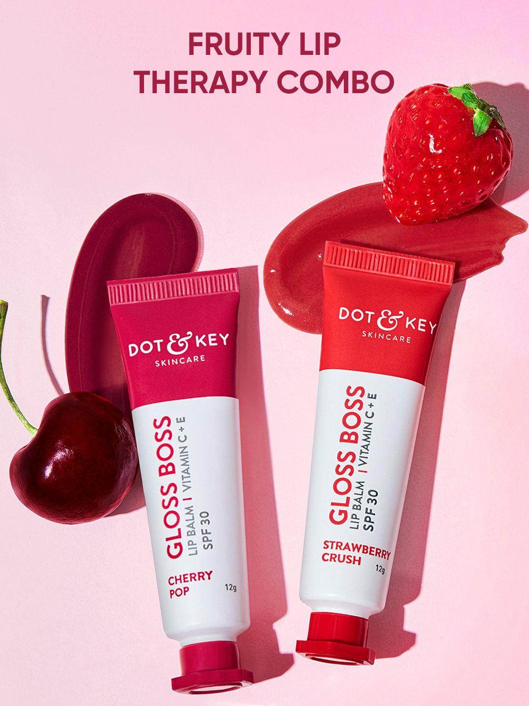 dot & key fruity lip therapy-softens dry, flaky & chapped lips - strawberry & cherry spf30