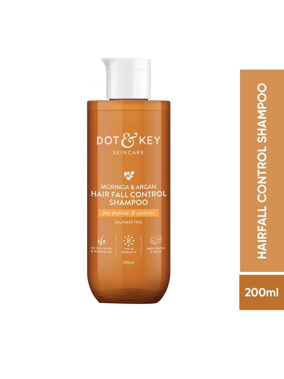 dot & key moringa & argan hair fall control shampoo with pea peptide - 200 ml