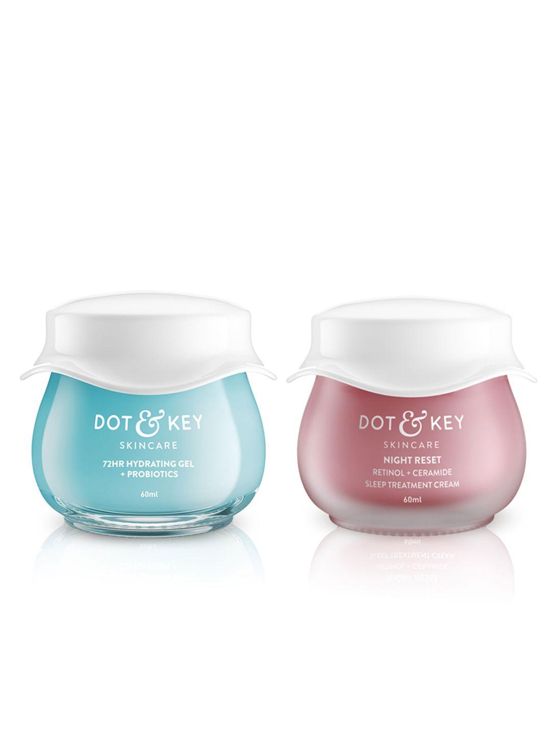 dot & key night reset sleep treatment cream & 72 hour hydrating gel moisturizer- 60ml each