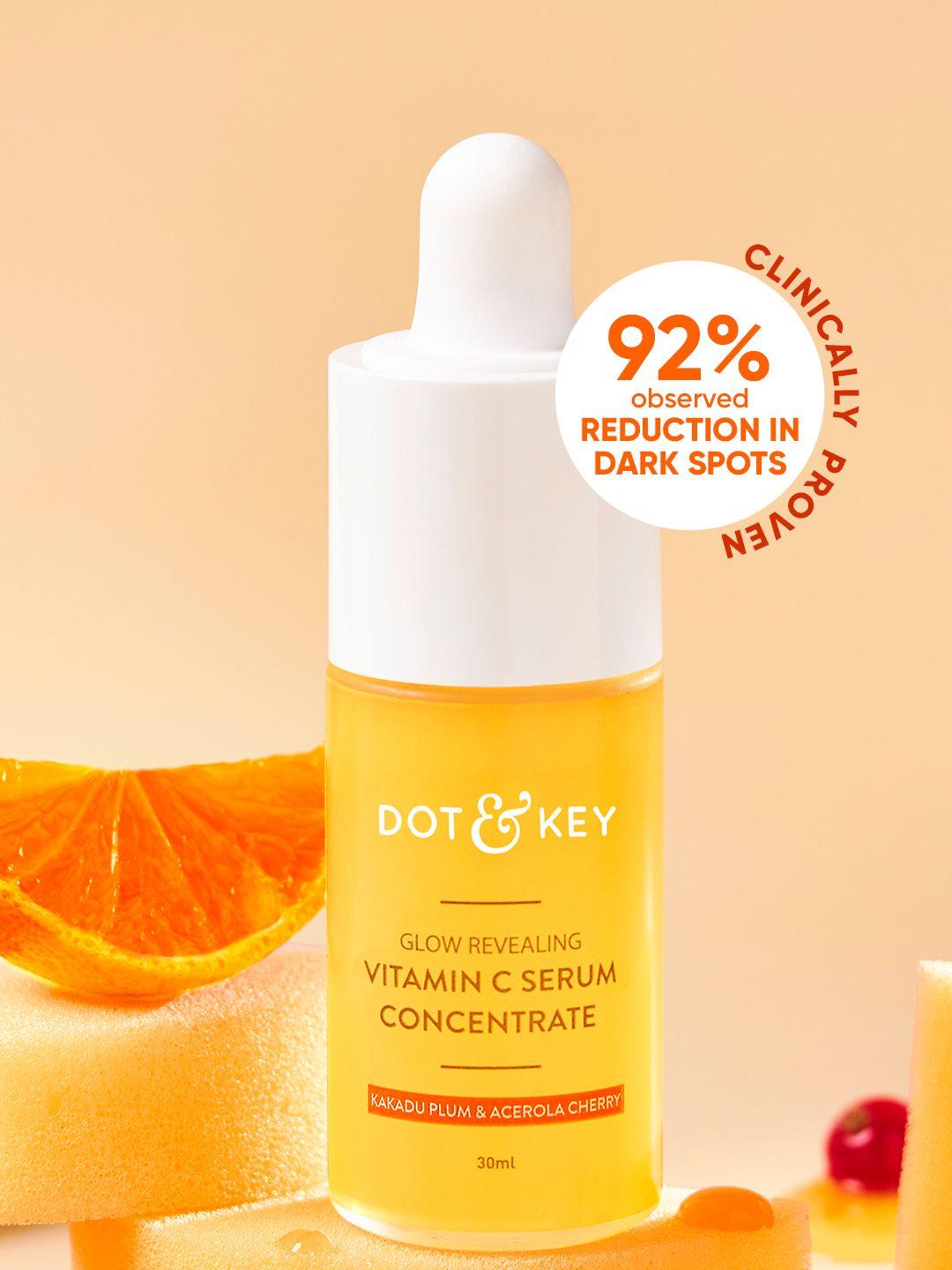dot & key vitamin c face serum with hyaluronic for glowing skin, reduces dark spots-30ml