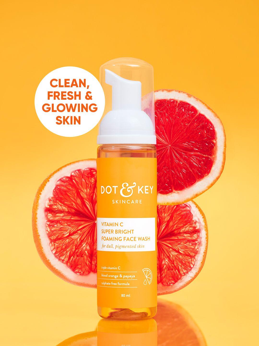 dot & key vitamin c foaming sulphate-free face wash for glowing skin - 80 ml