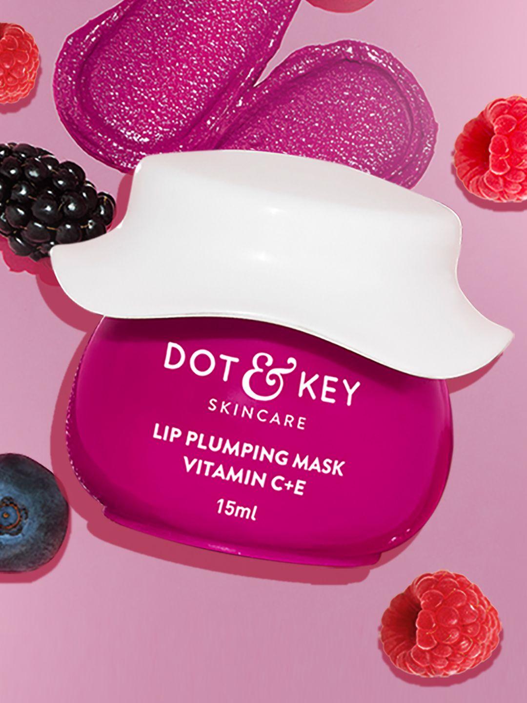 dot & key vitamin c+e lip berry bomb plumping mask-wild berries for flaky lips - 15ml