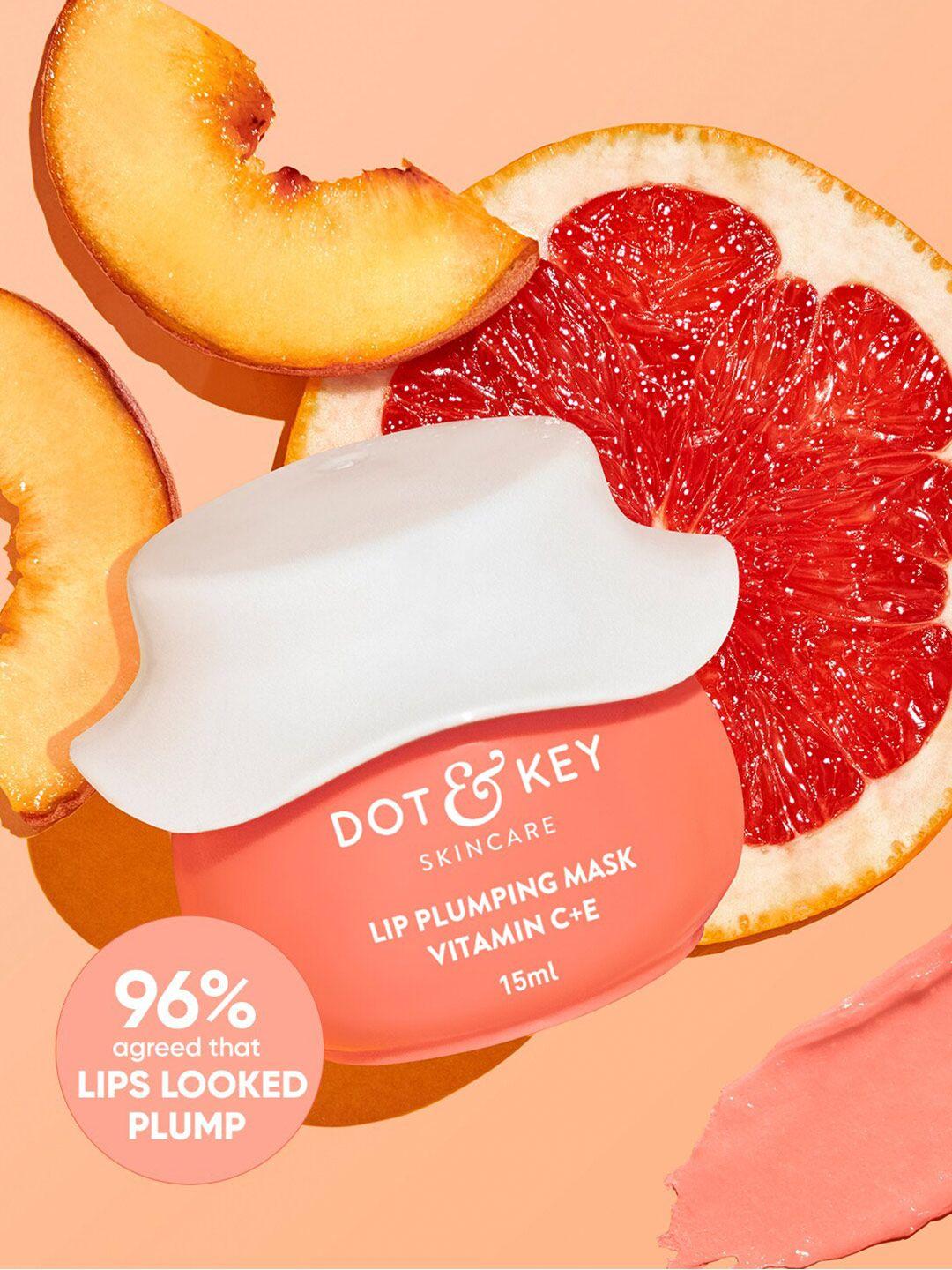 dot & key vitamin c+e peachy nude lip plumping mask-blood orange for lip pigmentation-15ml