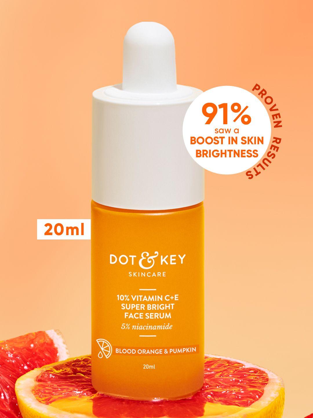 dot & key 10% vitamin c+e & 5% niacinamide glowing face serum- fights pigmentation - 20ml