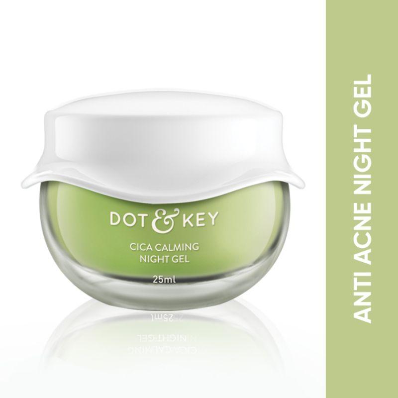 dot & key cica niacinamide night gel with tea tree oil, fights dark spots & acne for all skin