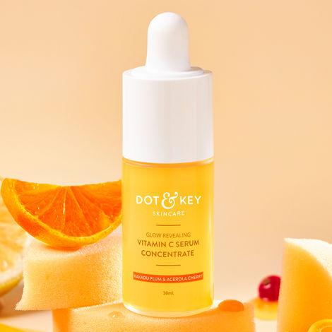 dot & key glow glow revealing vitamin c serum concentrate with kakadu plum & acerola cherry | face serum for dark spots, pigmentation & dull skin | 30ml