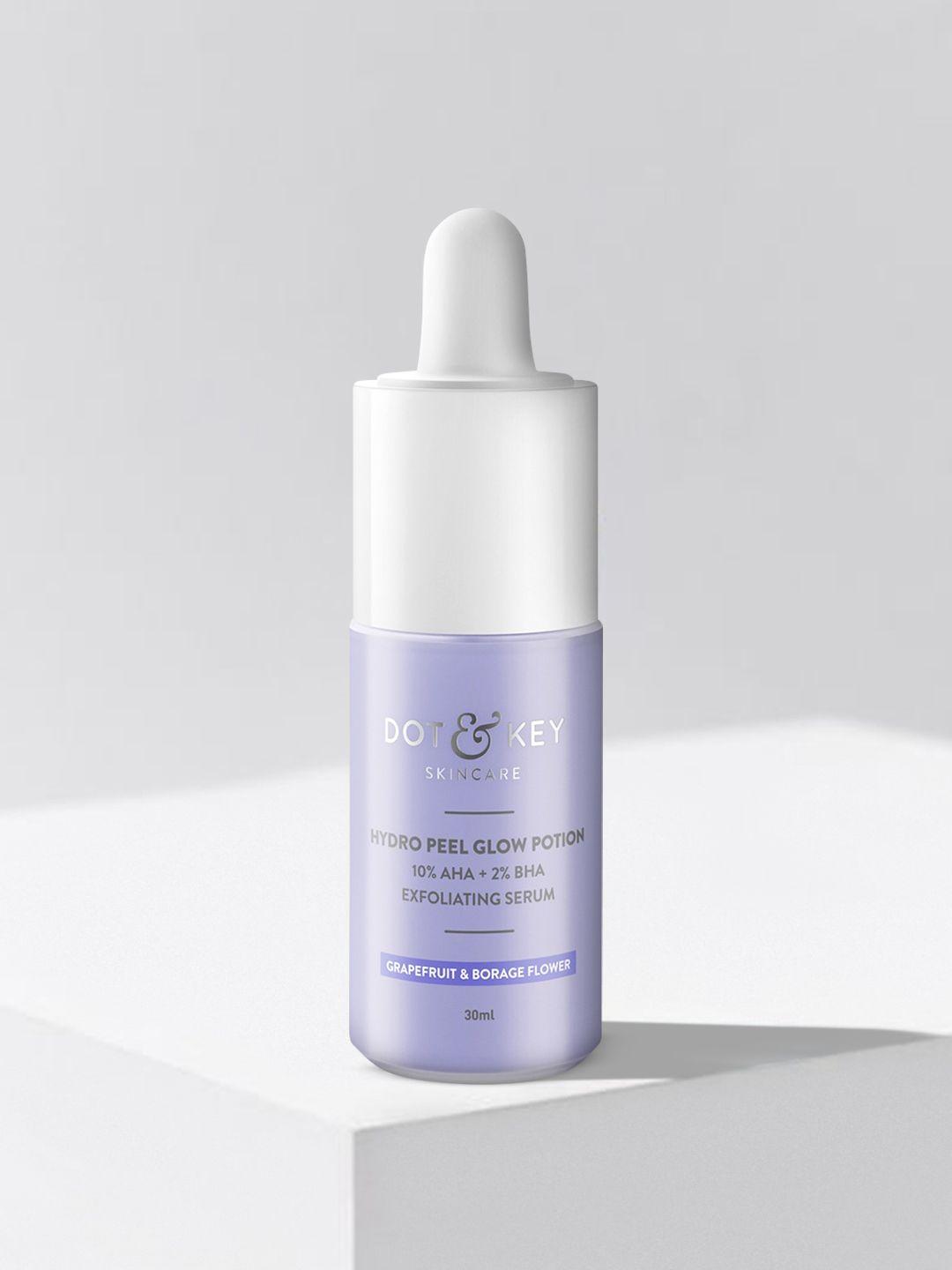 dot & key hydro peel glow potion 10% aha + 2% bha exfoliating serum 30 ml