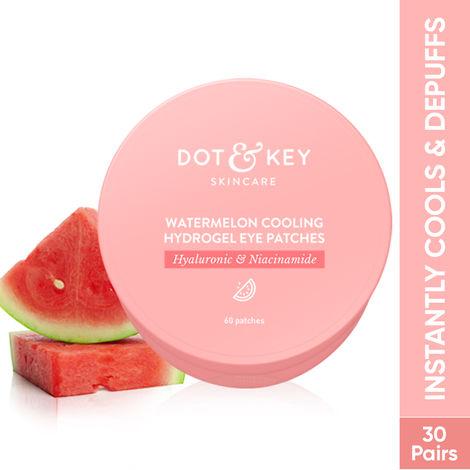 dot & key watermelon cooling hydrogel eye patches with hyaluronic & niacinamide - 60 patches | for all skin types