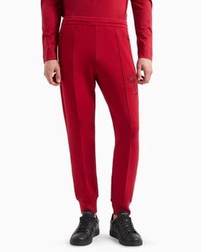 double jersey joggers with lunar new year dragon embroidery