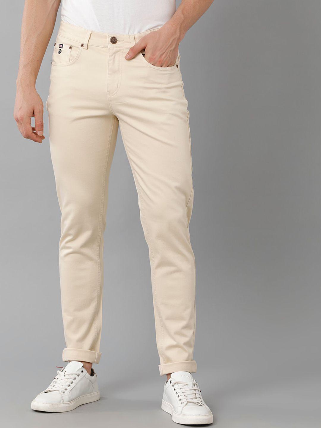 double two men mid-rise smart slim fit chinos trousers