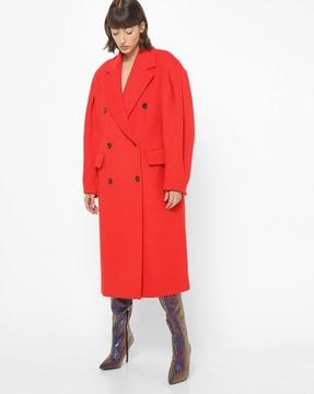 double-breasted trench coat with notched lapel