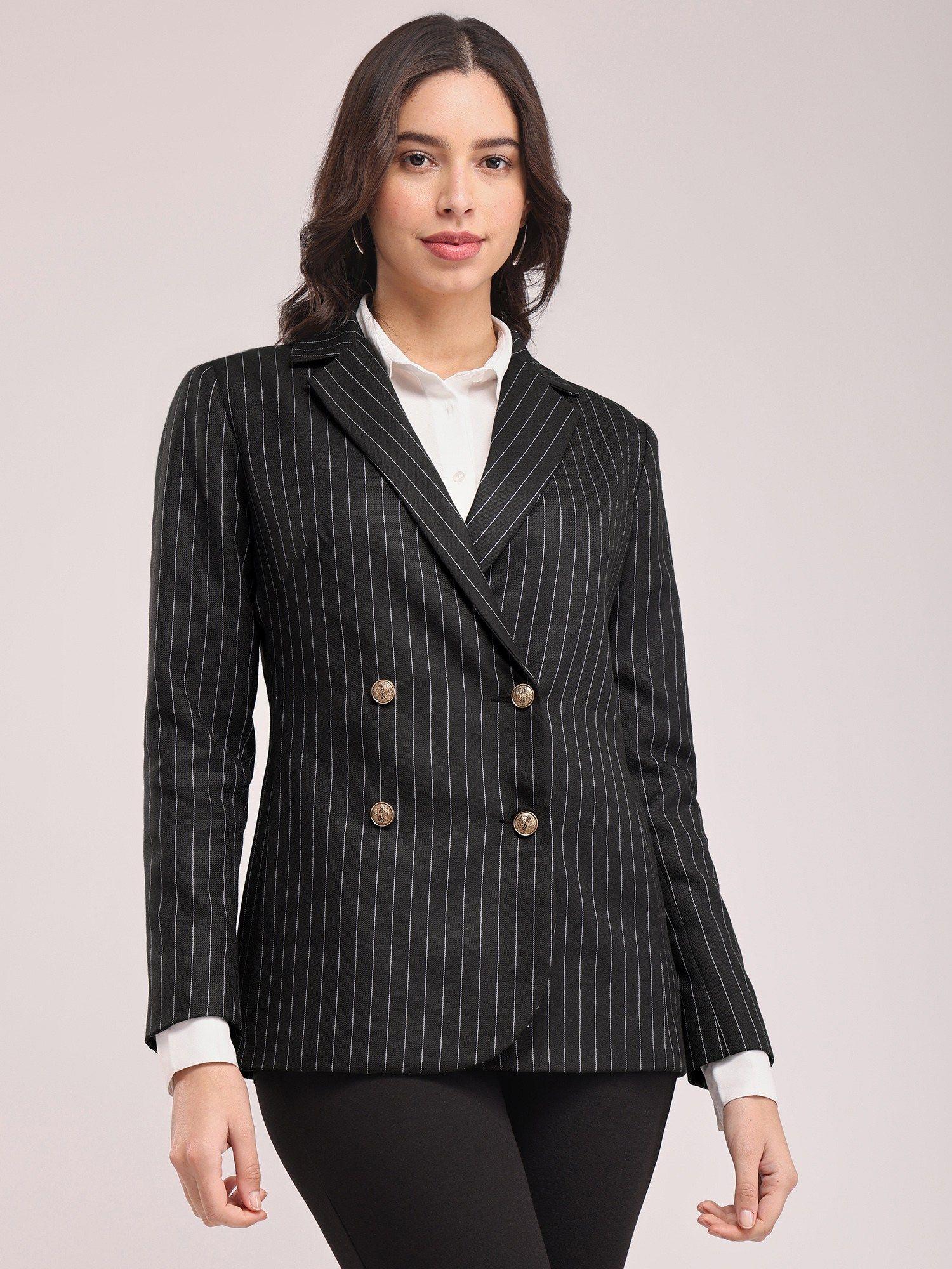 double breasted blazer - black
