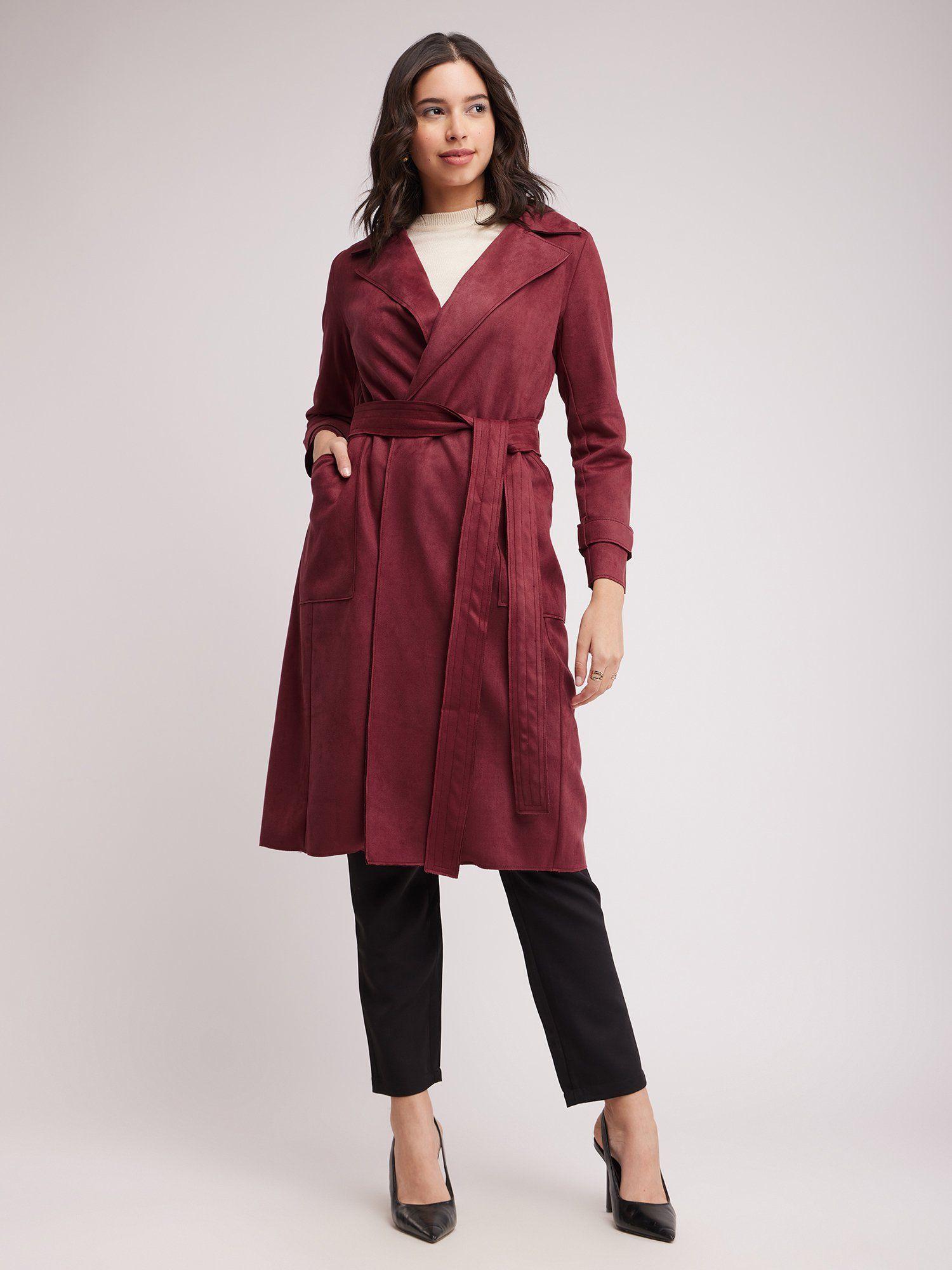 double breasted overcoat - maroon (set of 2)