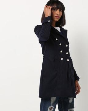 double-breasted panelled trench coat