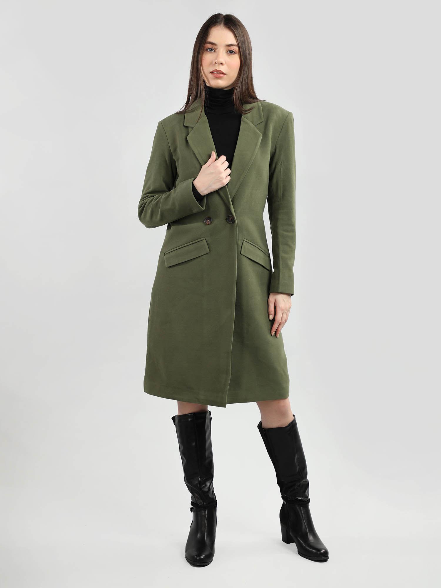 double breasted woolen winter overcoat