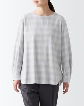 double-bushed flannel long-sleeve blouse