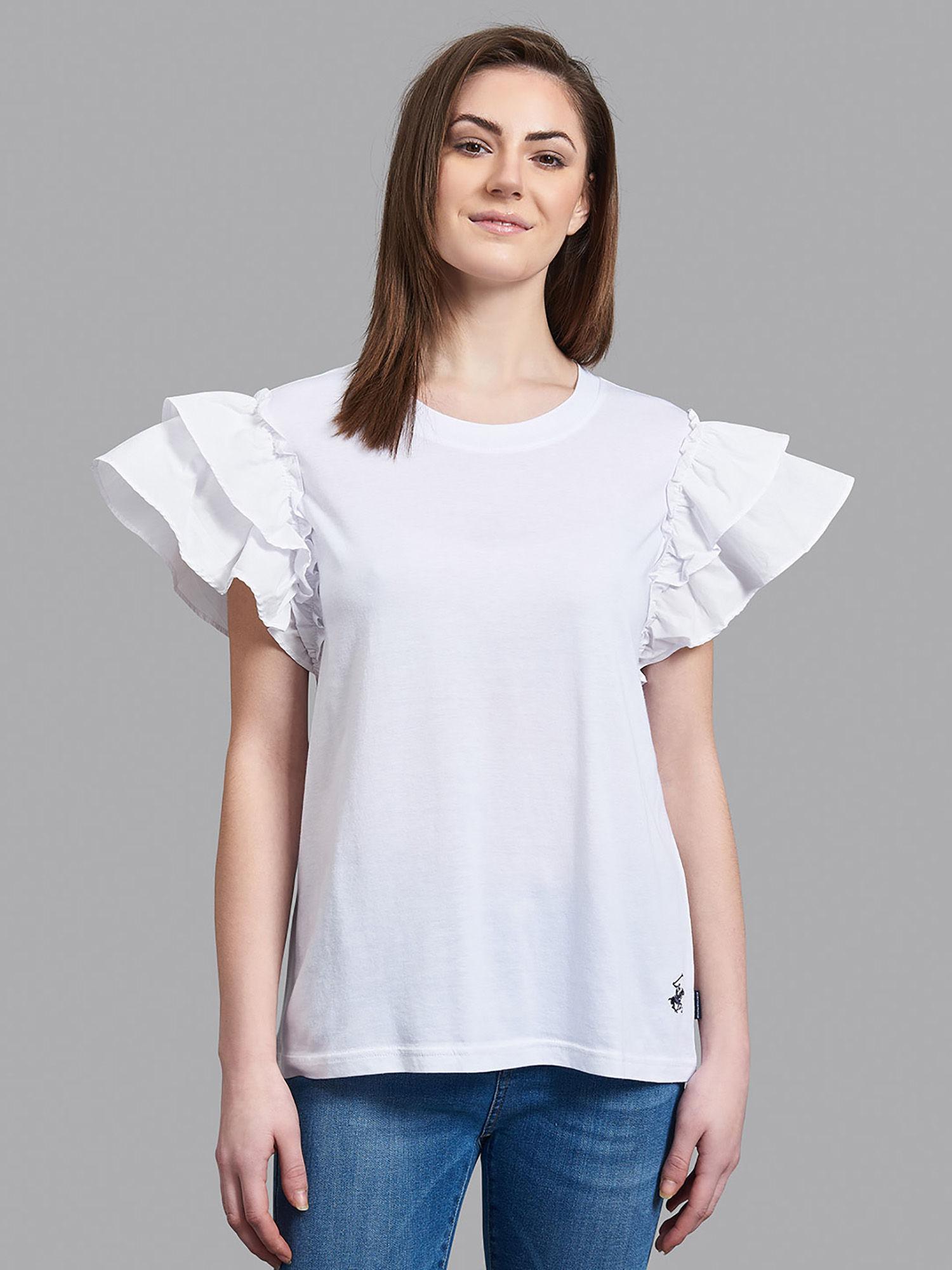 double flutter sleeve t-shirt