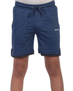 double-layer knit shorts with insert pockets