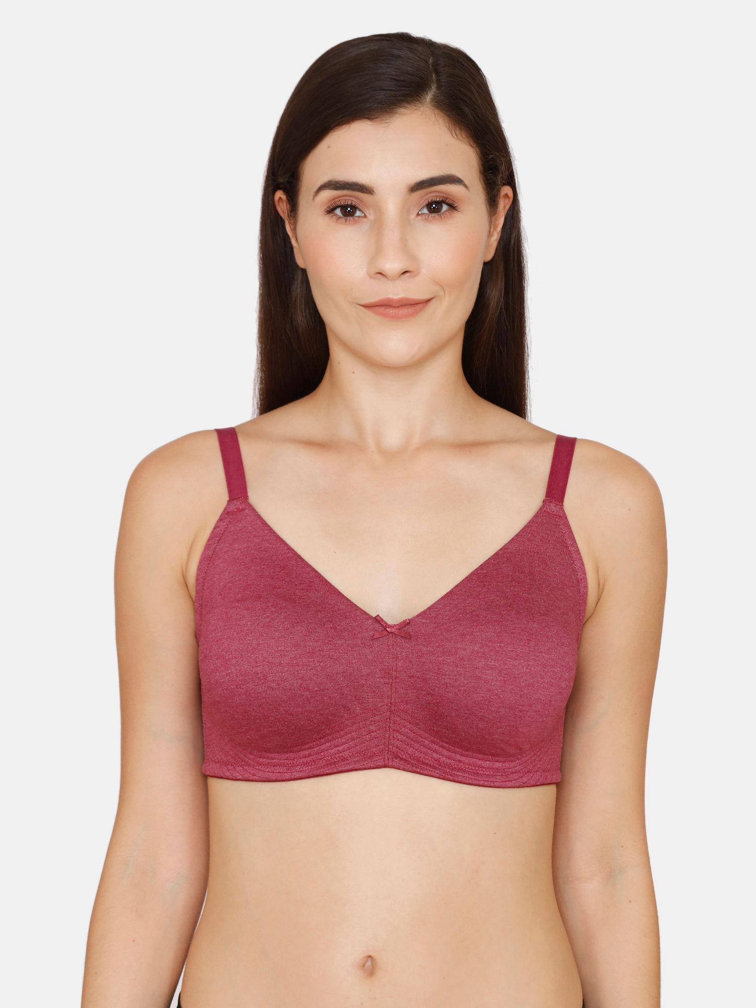 double layered non wired 3/4th coverage sag lift bra - raspberry radiance - purple