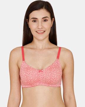 double layered non-wired non-padded 3/4th coverage t-shirt bra