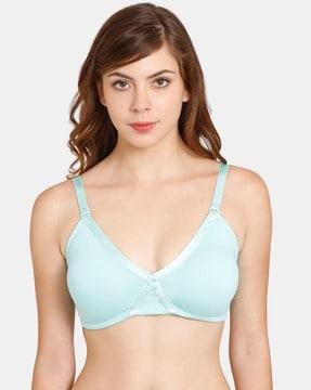 double layered non-wired non-padded 3/4th coverage t-shirt bra