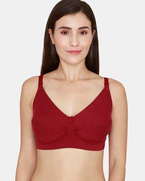 double layered non-wired non-padded full coverage maternity / nursing bra