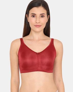 double layered non-wired non-padded full coverage minimiser bra