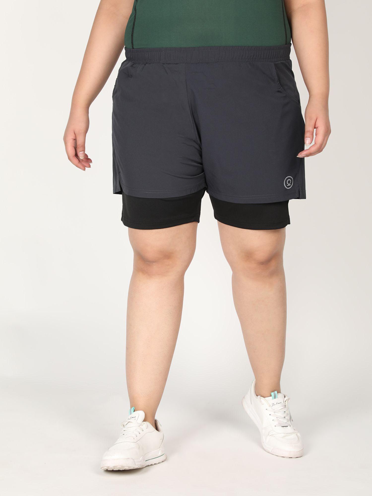 double layered shorts for women