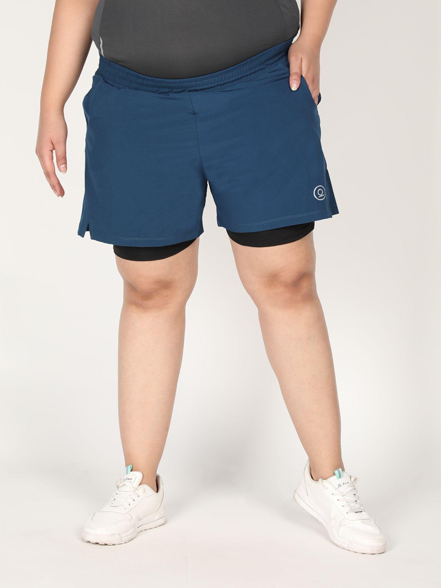 double layered shorts for women