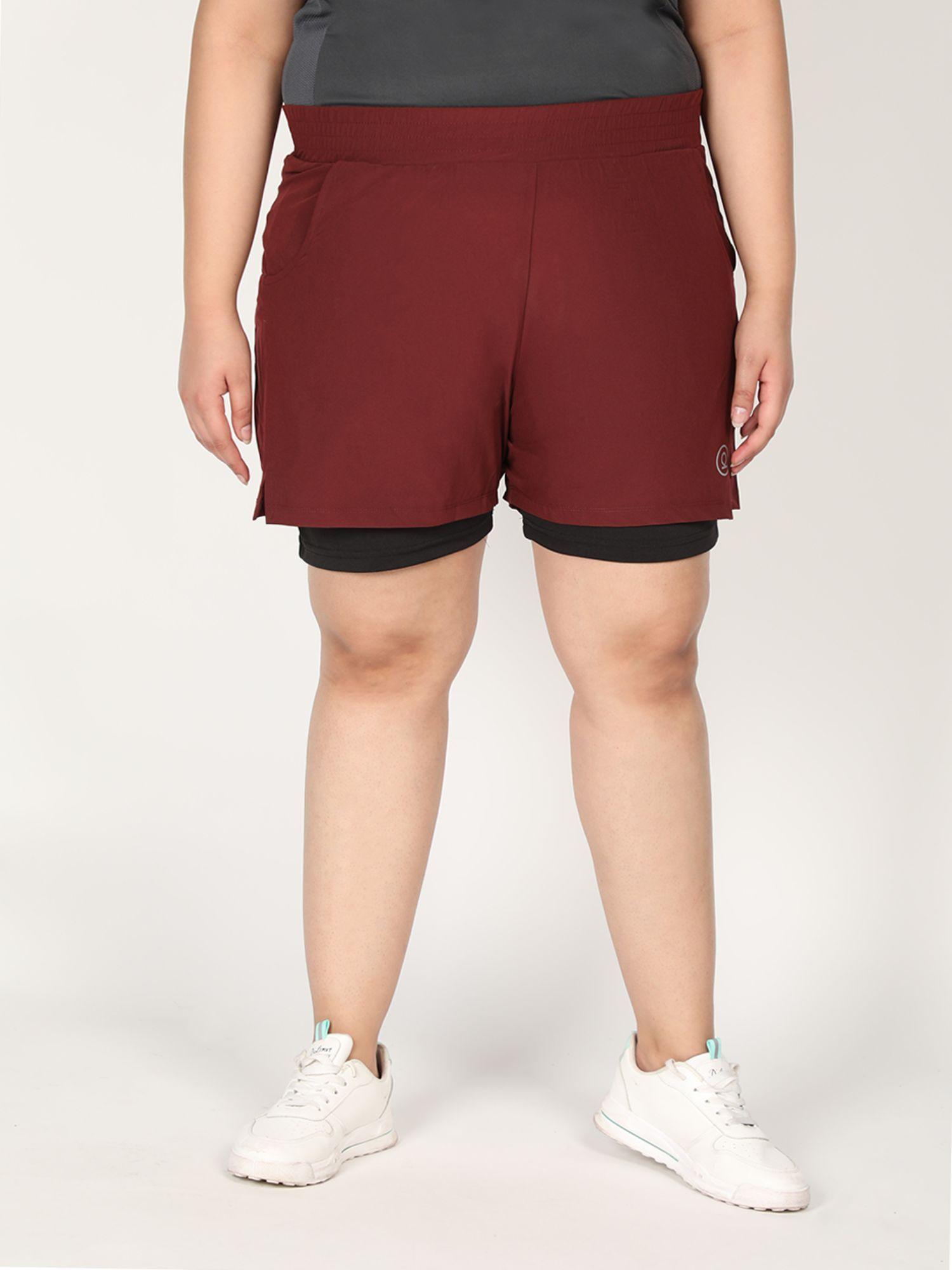 double layered shorts for women