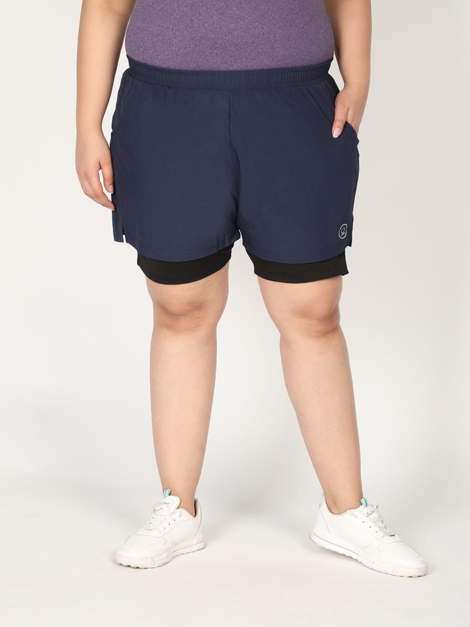 double layered shorts for women