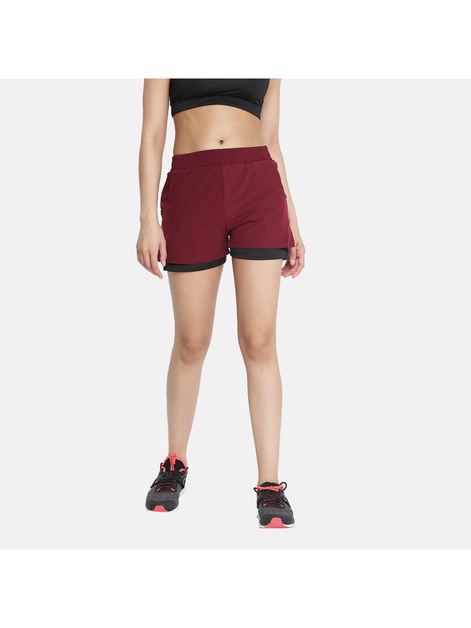 double layered shorts for women