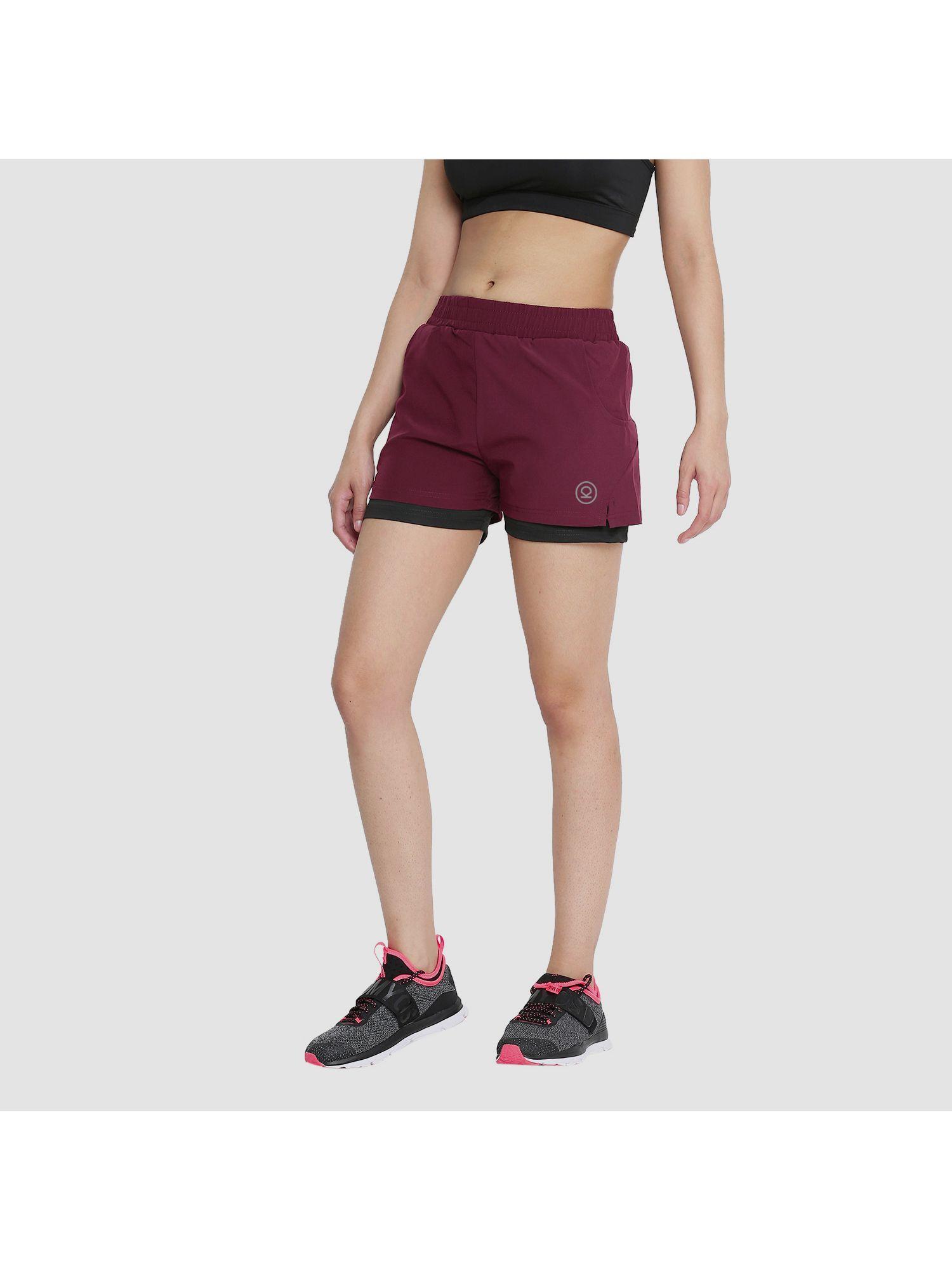 double layered shorts for women