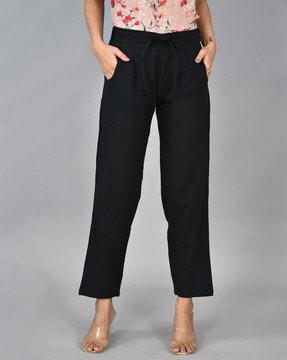 double-pleat cigarette pants