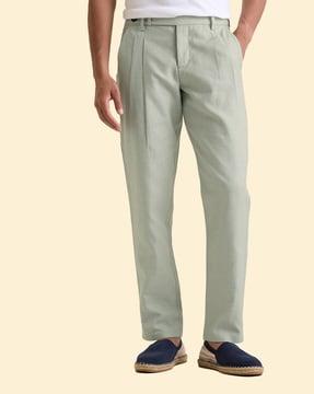 double-pleated relaxed fit trousers