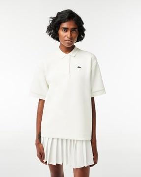 double sided cotton pique oversized polo t-shirt