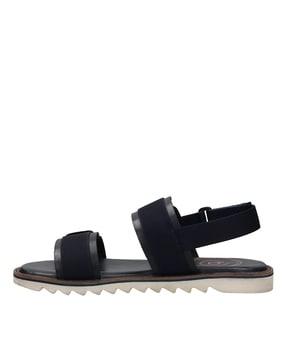 double-strap slingback leather sandals