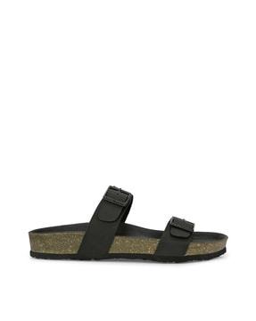 double-strap slip-on flat sandals