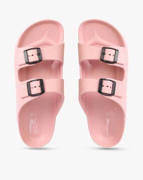 double-strap sandals with buckle closure