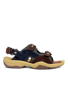 double strap sandals with velcro closure