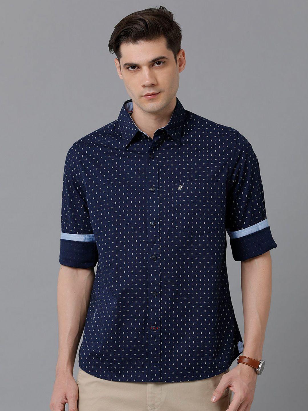 double two men slim fit printed casual cotton shirt