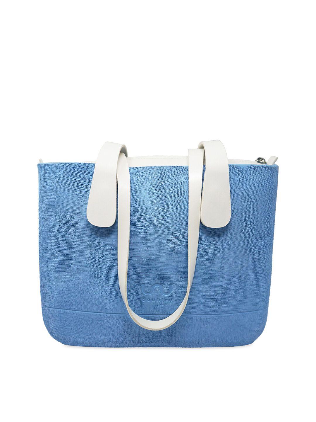 doubleu blue textured shoulder bag