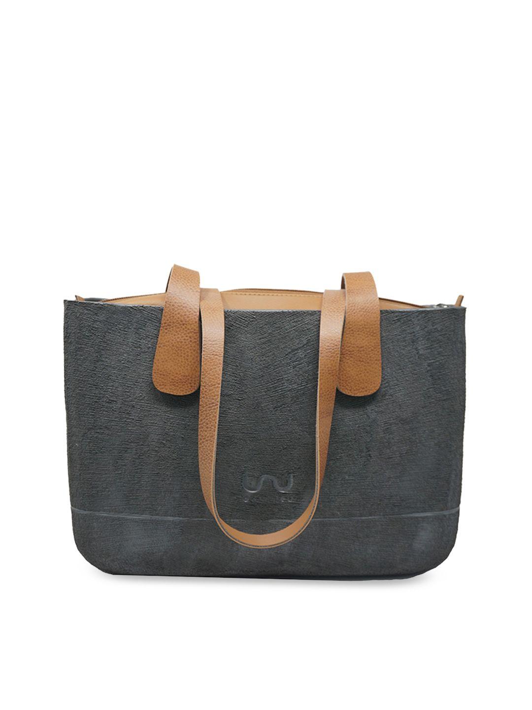 doubleu charcoal grey solid shoulder bag