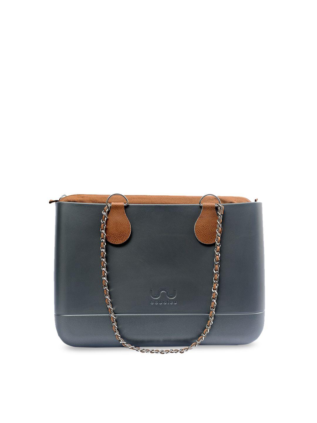 doubleu charcoal grey solid shoulder bag