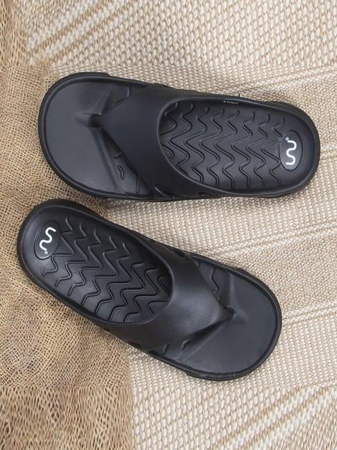 doubleu men's black flip flops