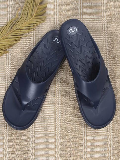 doubleu men's navy blue flip flops